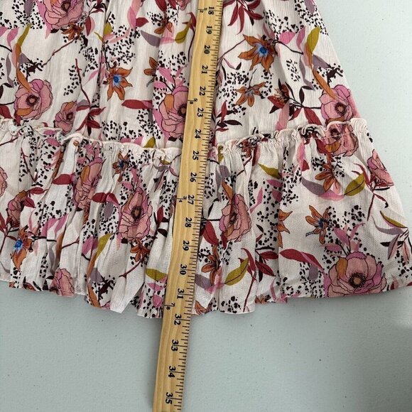 Altar'd State Floral Cutout Tie Tiered Mini Dress Size S Blush Babydoll - Picture 11 of 12
